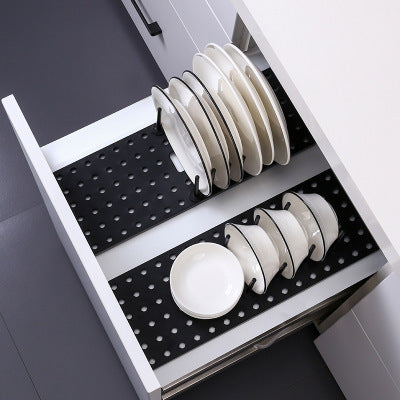 Kitchen Drawer Non Slip Dish Storage Drain Rack