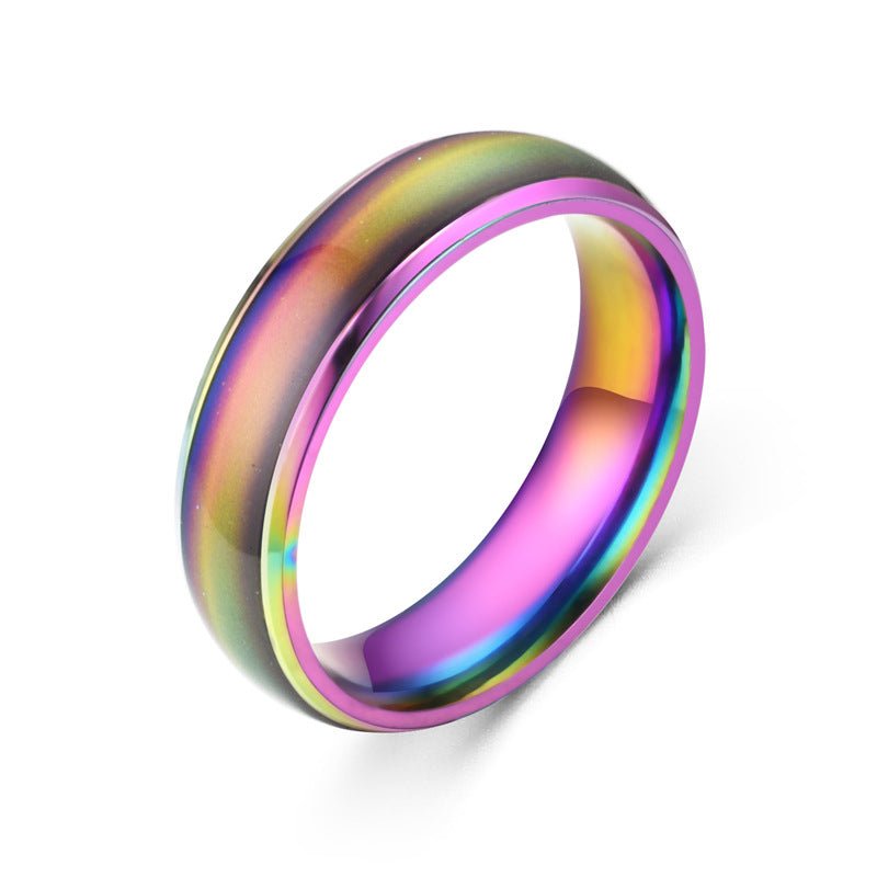 Temperature Sensitive Color Changing Wedding Band Mood Ring