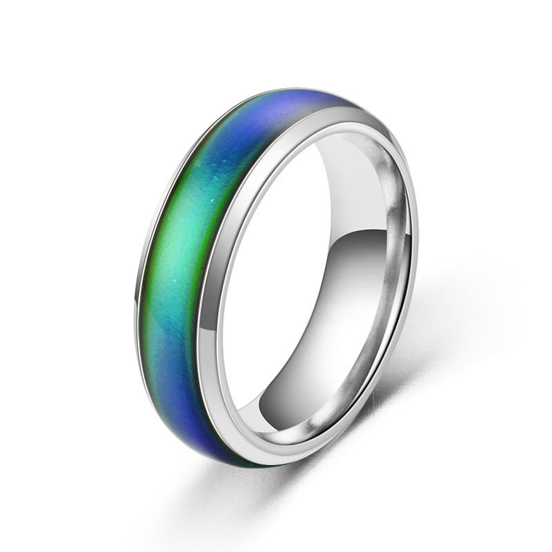 Temperature Sensitive Color Changing Wedding Band Mood Ring