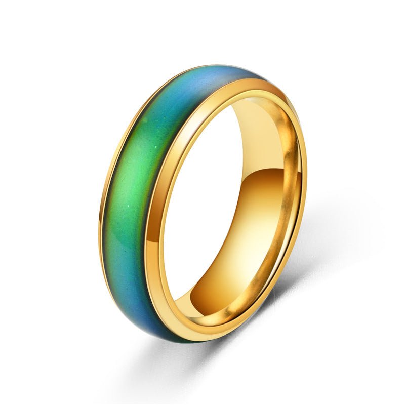 Temperature Sensitive Color Changing Wedding Band Mood Ring