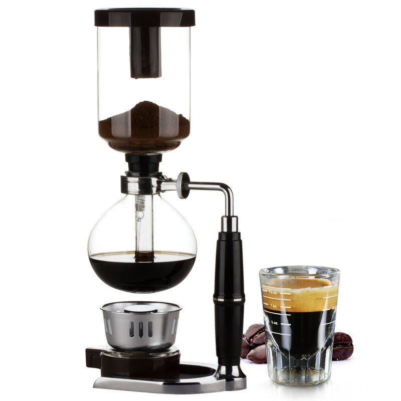 Classic Siphon Coffee Pot Glass Siphon Pot With Black Handle