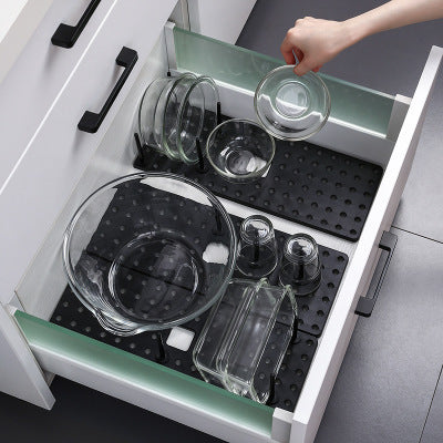 Kitchen Drawer Non Slip Dish Storage Drain Rack