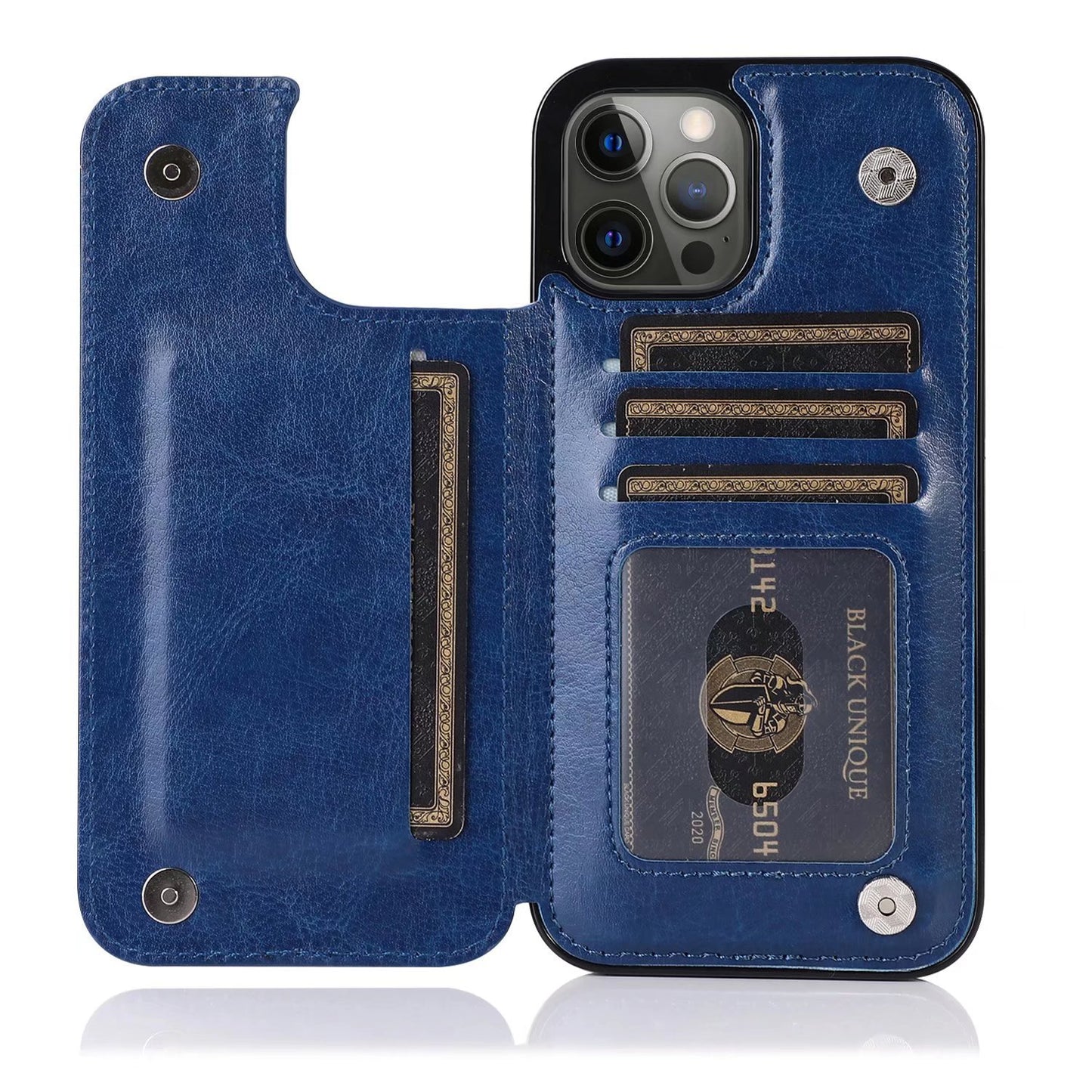 Premium TPU Leather iPhone Case with Hidden Wallet