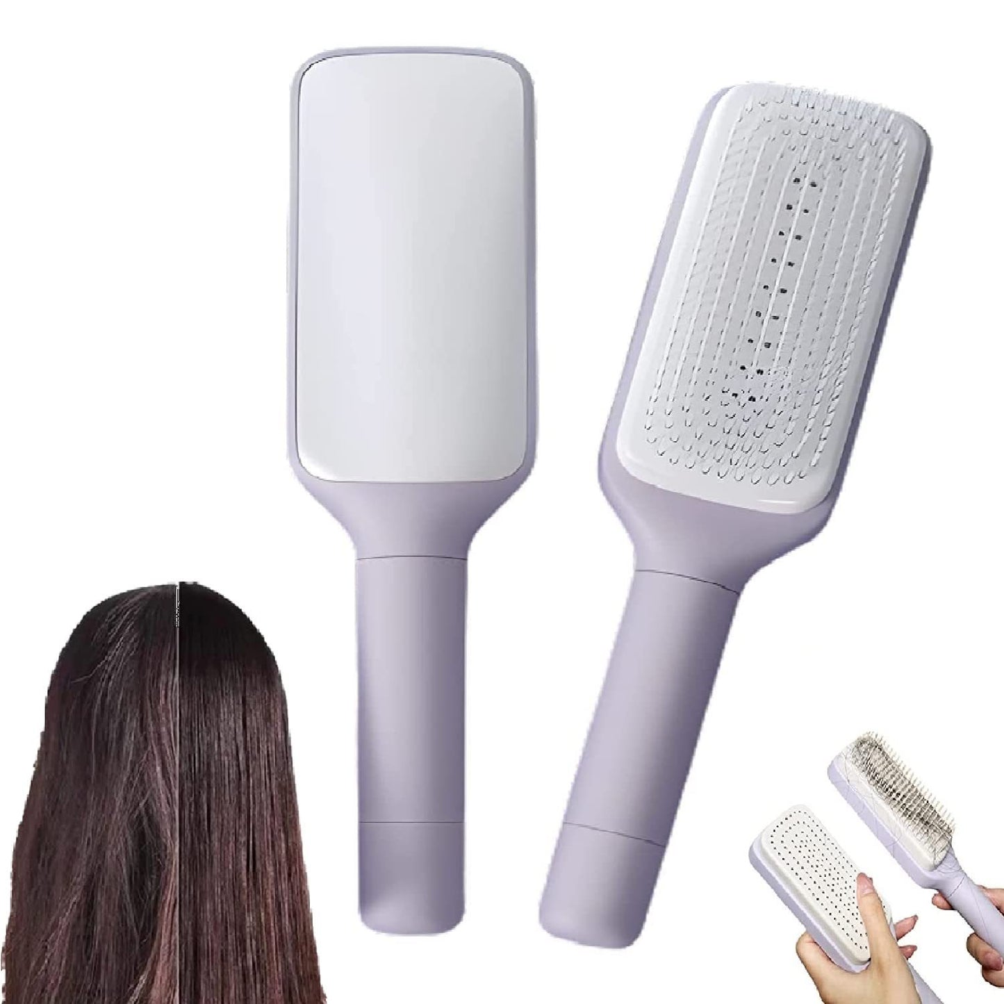 4-in-1 Self-Cleaning Hairbrush