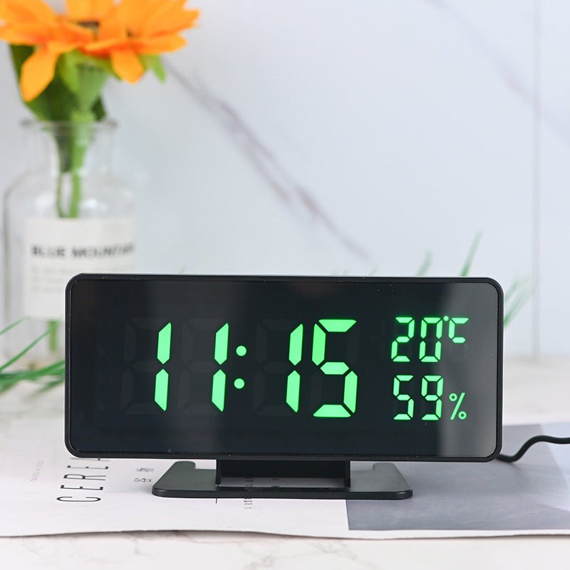 LED Alarm Clock with Mirror Display