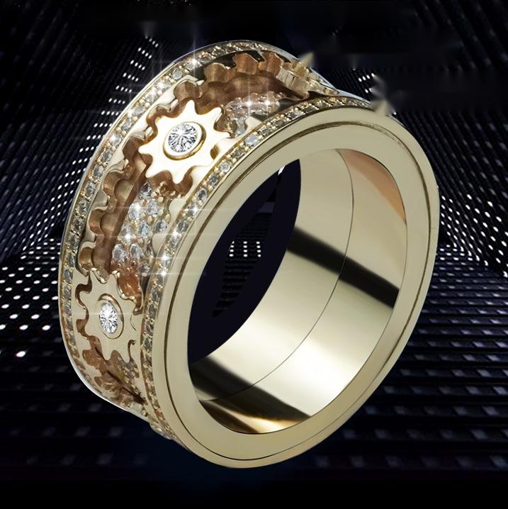 خاتم ذهبي - متعدد الألوان - متعدد المقاسات- مناسب للجنسين