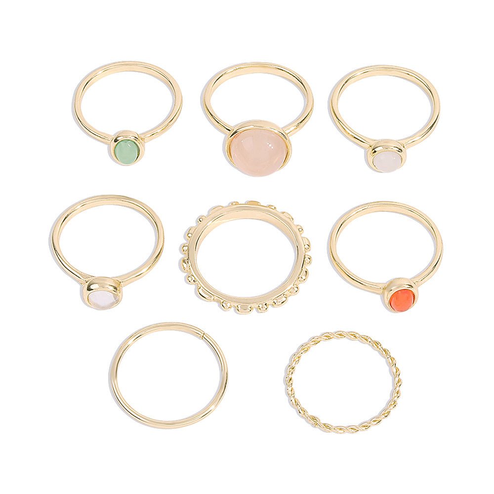 Colorful Stone Metalic Finger Rings